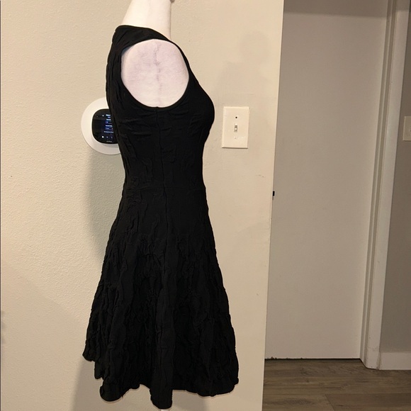 John+Jenn Black Sleeveless Textured Fit N Flare A-Line Dress S/P - Picture 3 of 9